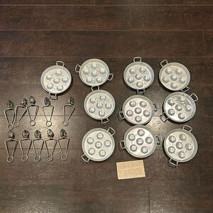 Escargot Pans and Tongs Lalu Rex Vintage Tongs Ten pieces Aluminum France